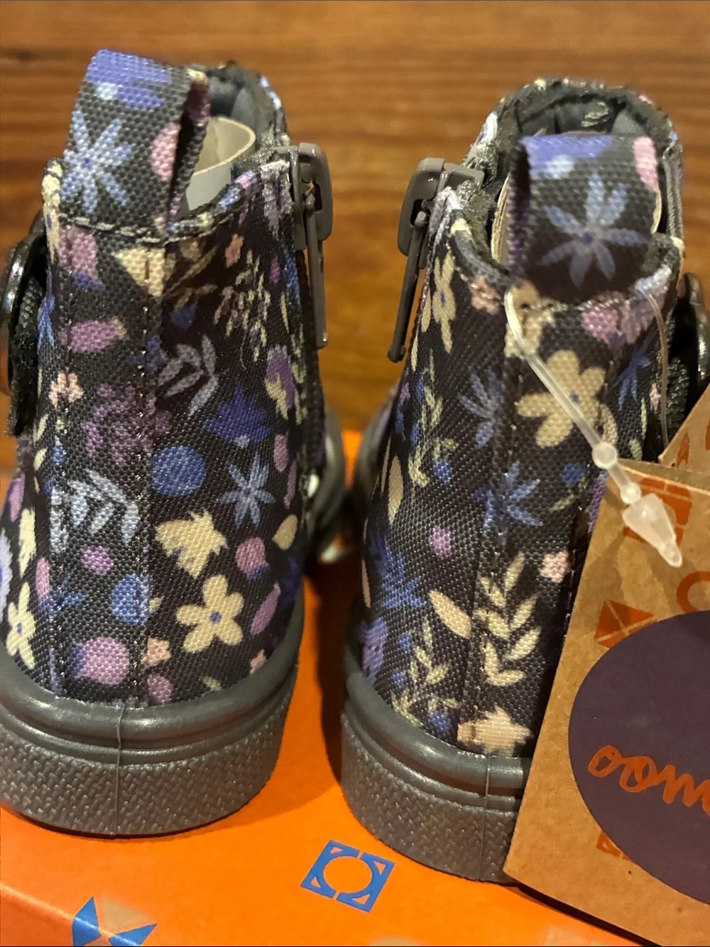 Oomphies Kids Floral Zip-Ankle Boots - New In Box. I have a size 5 and a 7
